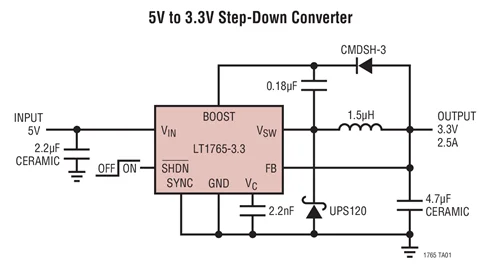 LT1765EFE LT1765EFE-1.8 LT1765EFE-3.3 LT1765EFE-5 LT1765 - Monolithic 3A, 1.25MHz Step-Down Switching Regulators