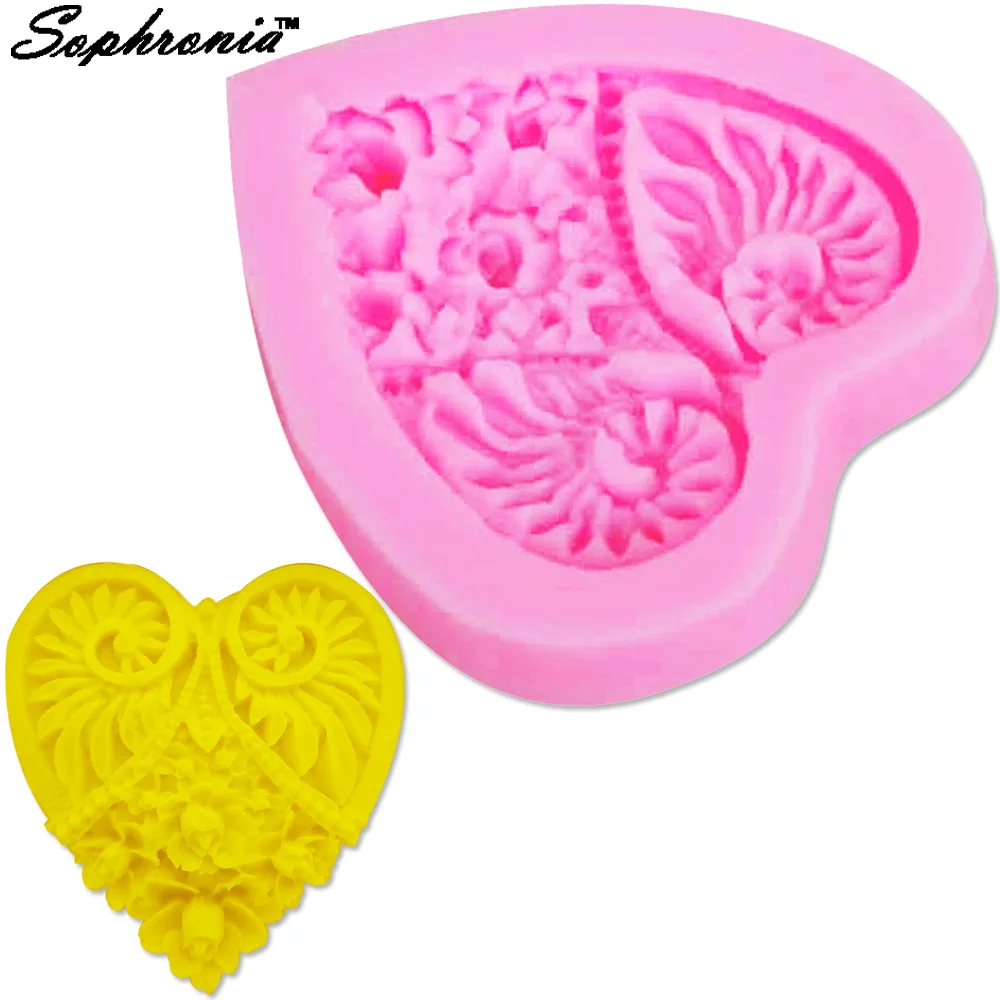 Love Rose Leaves Silicone Molds Baking Frost Form For Chocolate Ice Bakeware Cake Decorating Tools Professional Accessory