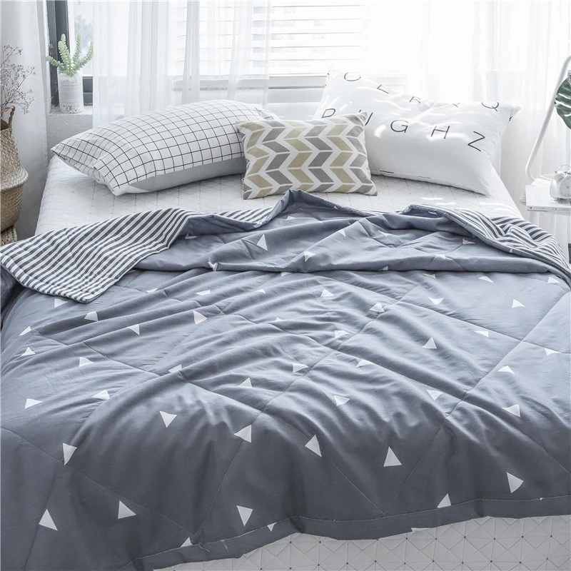 

200x230cm 1PCS Quilted Bedcover Summer Quilting Quilt Cotton Bedspread Blanket Bedding Washed Bed Sheets King Double Size Nordic