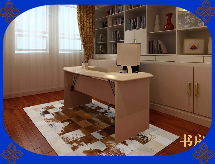 

free shipping 100% natural genuine cowhide belgium rug
