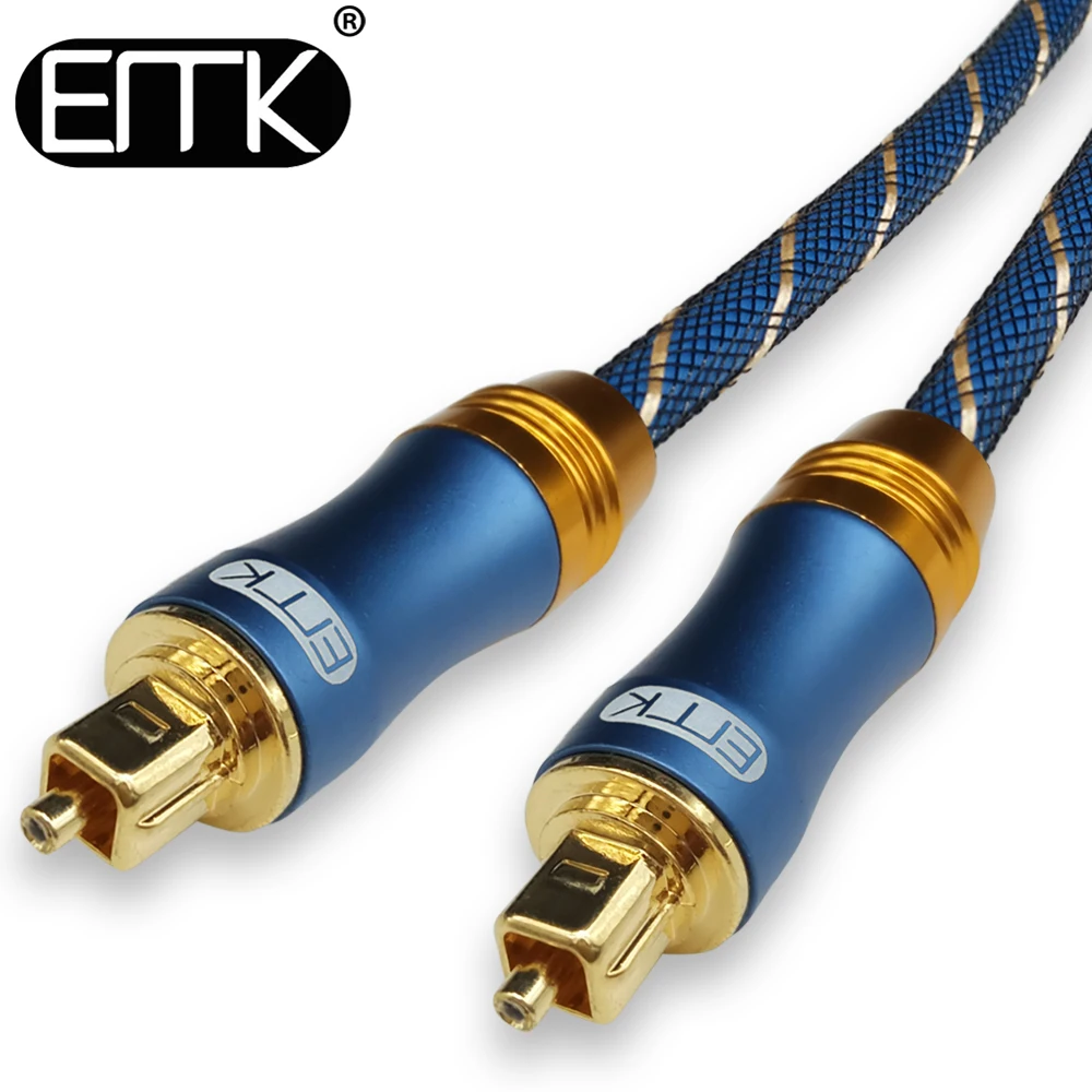 EMK Digital Audio Optical Cable Toslink Cable Fiber Optical Audio Cable with braided jacket OD6.0 1m 2m 3m 10m 15m--Blue