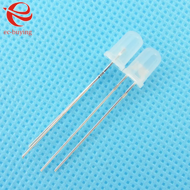 100pcs/lot F3 3mm White LED Round Light Emitting Diode Diffused Foggy Lamp Bead Plug-in DIY Kit  Practice Wide Angle DIP