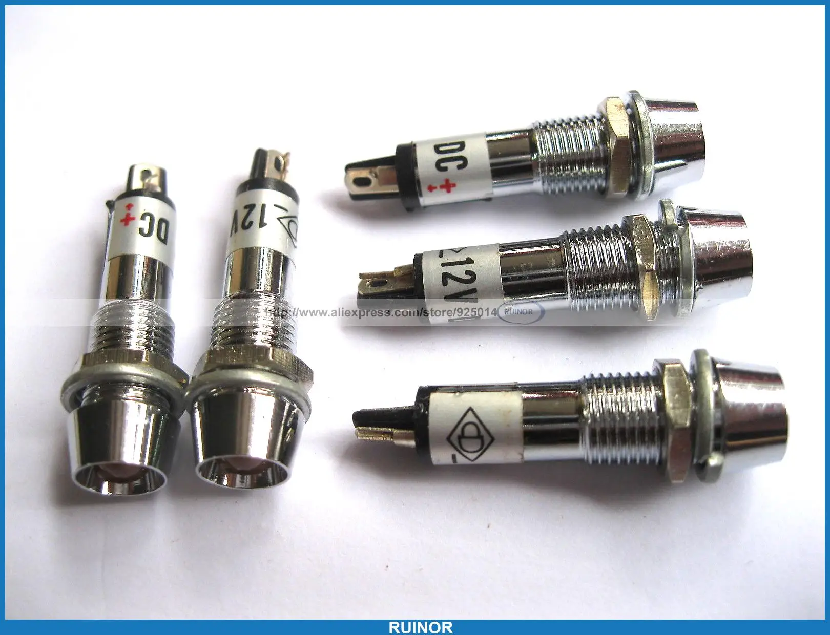 50 pz/lotto Indicatore LED Giallo/Rosso/Verde di Colore DC 12 v Nuovo Indicatore Luci
