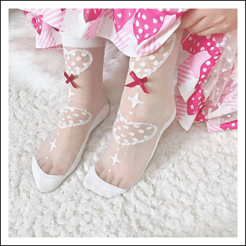 Sweet heartbeata socks women's summer socks glass silk ultra-thin stocking white female silk silk Lolita Day Socks