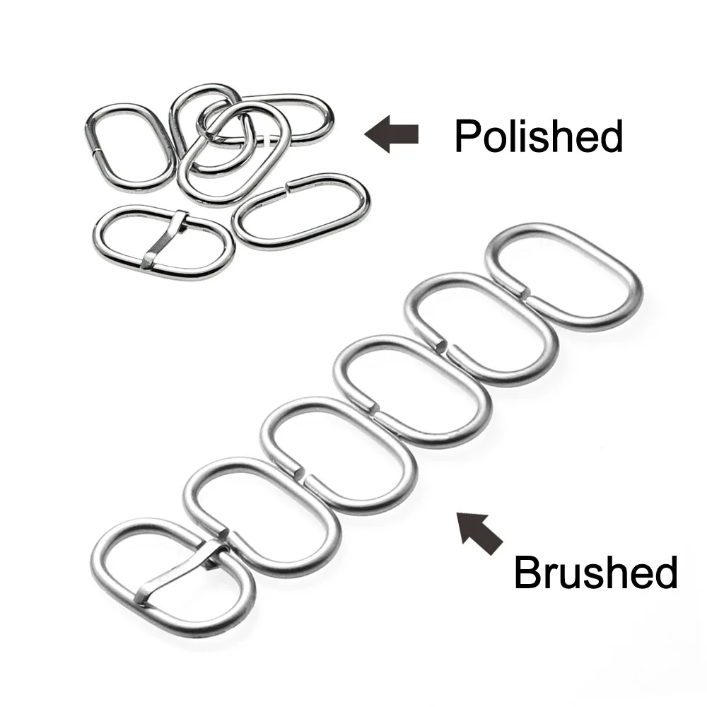 ZLIMSN 6pcs ZULU Rings for Nylon Band 18 20 22 24mm Loop Round Stainless Steel Polished Loops for Watchbands Watch Accessories