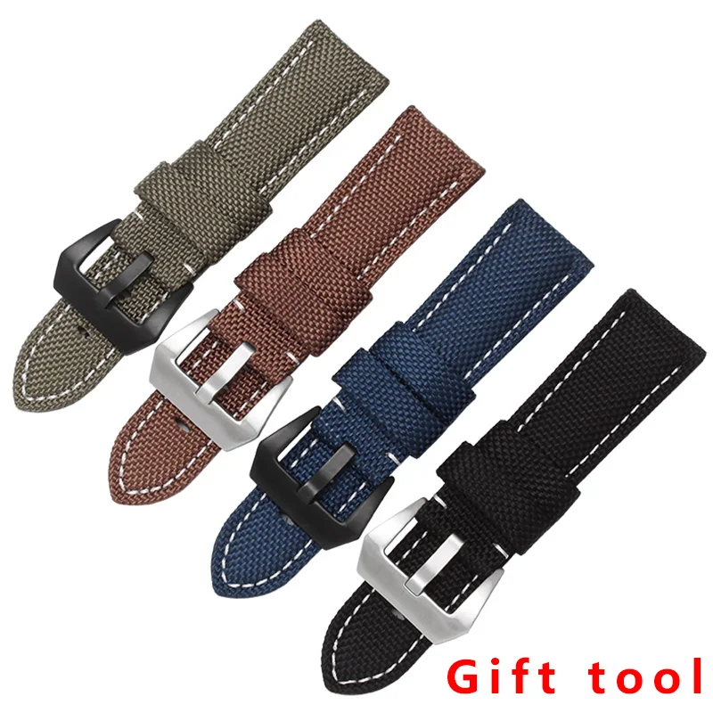 

Replacement nylon watchbands 20mm 22mm 24mm 26mm new leather wristband men's bracelet deployment buckle