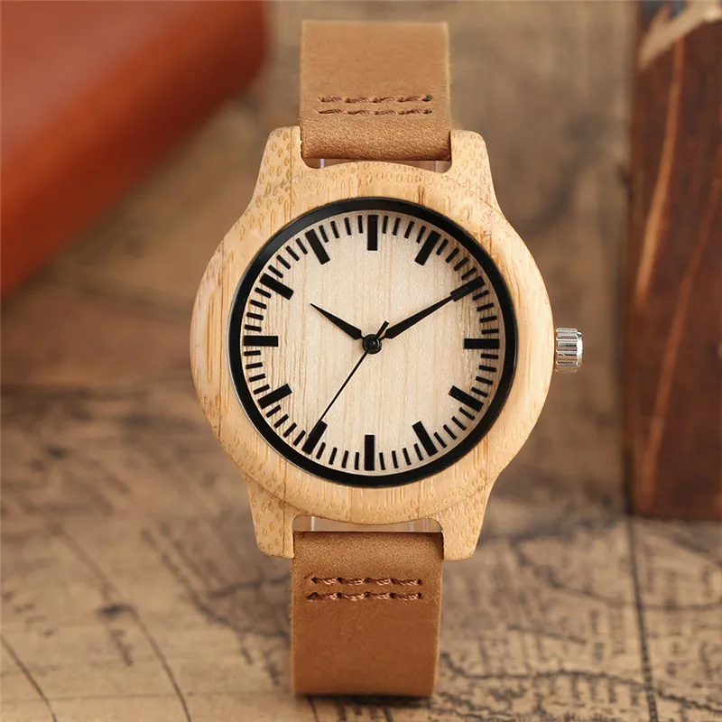 Women Watches 2020 Minimalist Wooden Quartz-Watch Genuine Leather Fashion Ladies Nature Wood Creative Handmade Gifts Relogio NEW