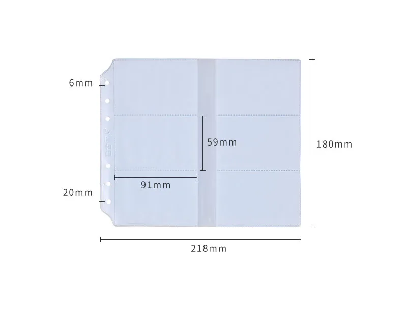 clear transparent PVC PP inserts pockets 10 sheets for card
