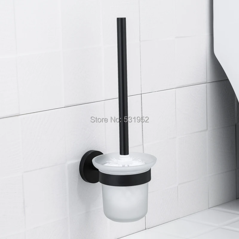 Black Stainless Steel Bathroom Hardware Towel Rail Rack Roll Paper Holder Toilet Brush Holder Soap Dish Bathroom Accessories New