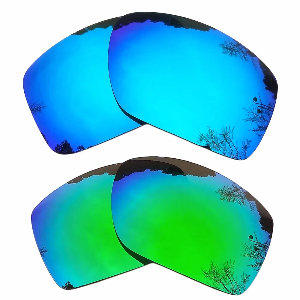 

Green Mirrored & Ice Blue Mirrored Polarized Replacement Lenses for Big Taco Frame 100% UVA & UVB