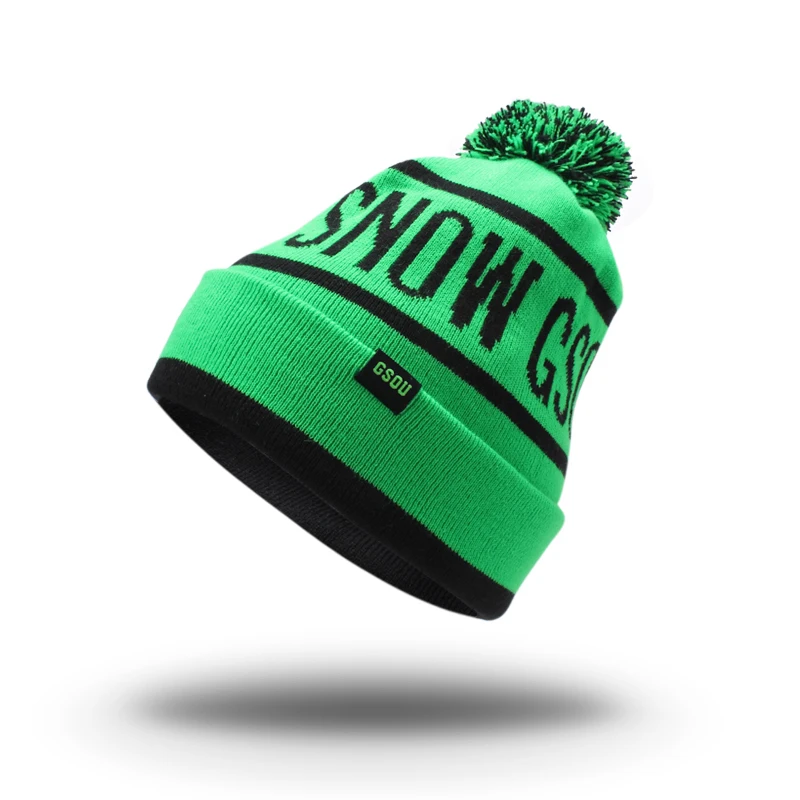 GSOU SNOW Winter Hats for Women/Men Unisex Colorful Outdoor sport Thermal Warmth keep warm Snowboard Knitted Cheap Ski Cap