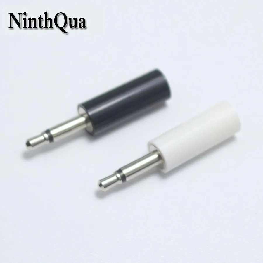 2pcs 2.5mm mono headset plug jack 2 pole 2.5 audio plug Jack Adaptor connector for phone white and black