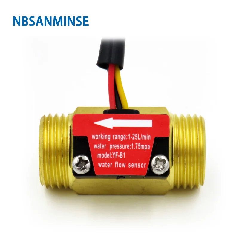 SMJ-B1 turbine flow meter Sensor For Water heater dispenser coffee machine 4 points, 6 points copper interface NBSANMINSE