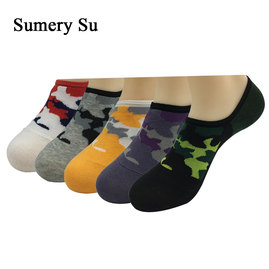 

5 Pairs/Lot Short Socks Men Summer Fashion Brand Design Combed Cotton Casual Ankle Socks Men 5 Colors Hot Sale