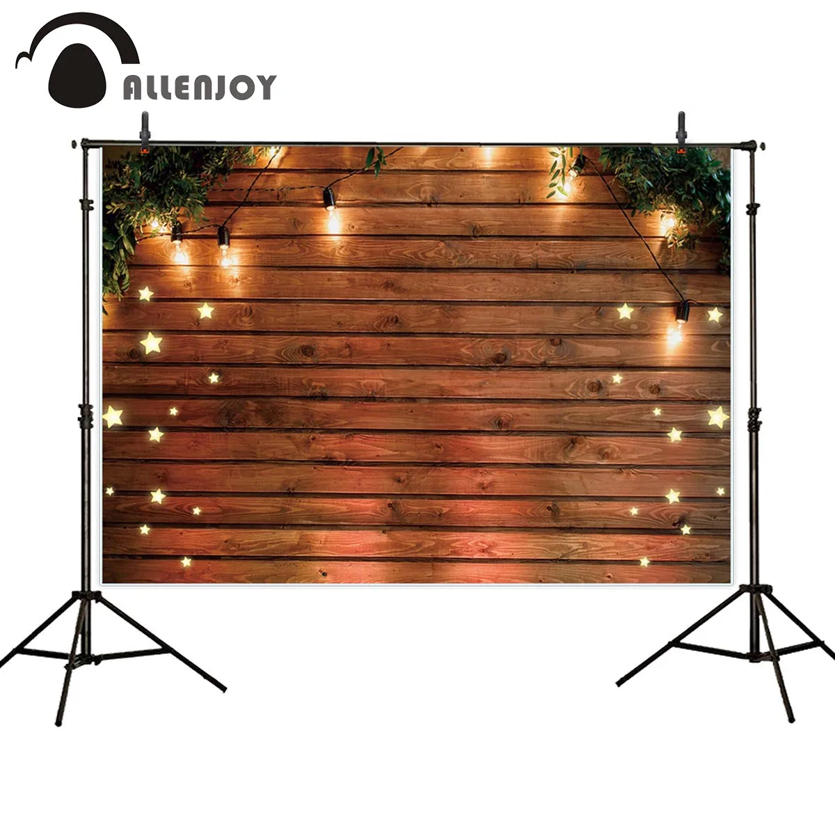 Allenjoy photography backdrops wood light birthday golden stars bush photographic background decoration photo studio props