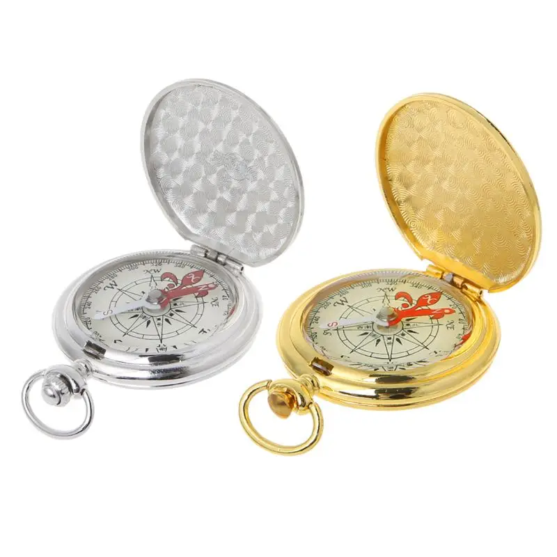 Pocket Watch Flip Compass Portable Hiking Navigation Compass Luminous In The Dark Navigation Car Compass Keychain