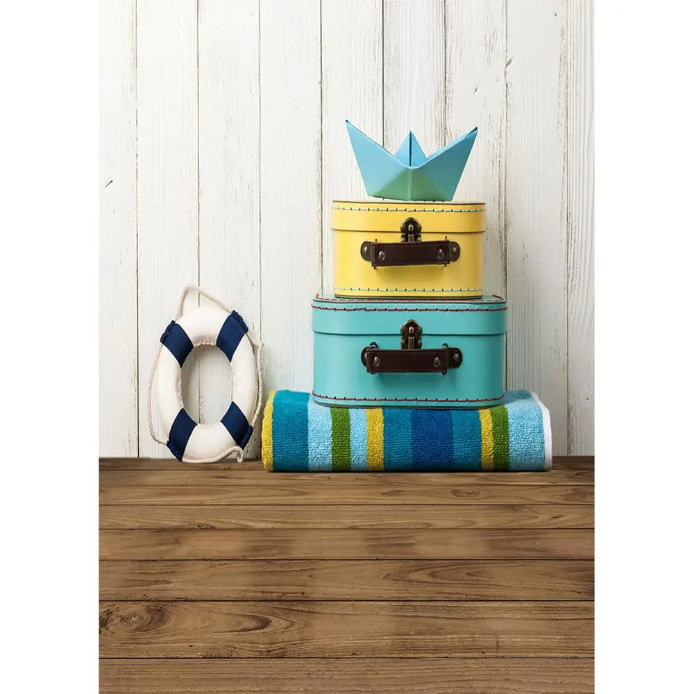 Baby Koffer Papier Boot Schwimmen Ring Fotografischen Kulissen Vinyl Tuch Foto Hintergrund Foto Shootings für Baby Kinder Neugeborenen