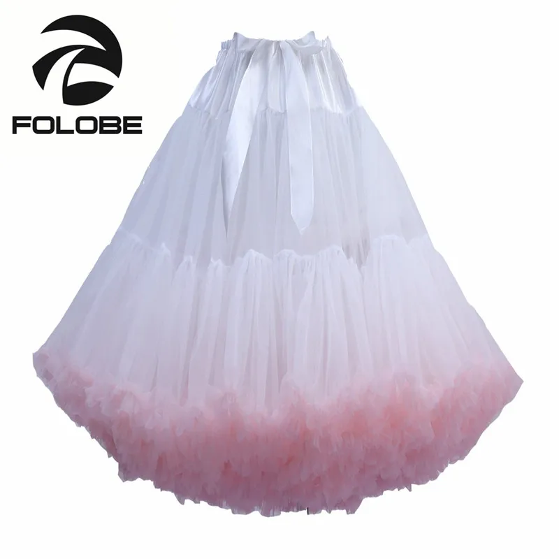 FOLOBE Fairy Soft Tulle Skirt Vintage Tutu Skirt Womens Girls Cosplay Dance Skirt Knee Length Party Prom faldas de Jupe TT009