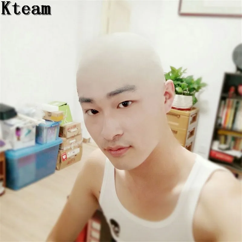 Hot!Unisex Latex Bald Wig Hair Cap Snood Mesh Stretch Halloween Costume Cosplay Props Latex Acting Mask Party Novelty Supplies