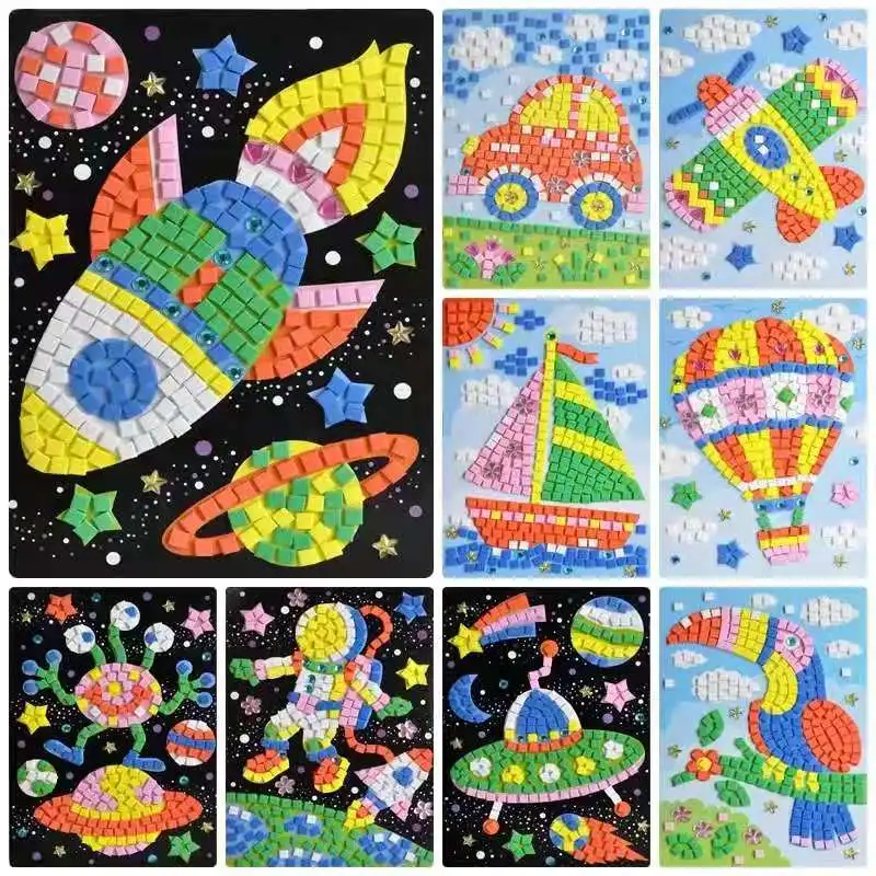 children-hand-made-toy-creative-diy-handicraft-diamond-sticker-cartoon-sticker-paper-handmade-material-package-for-kindergarten