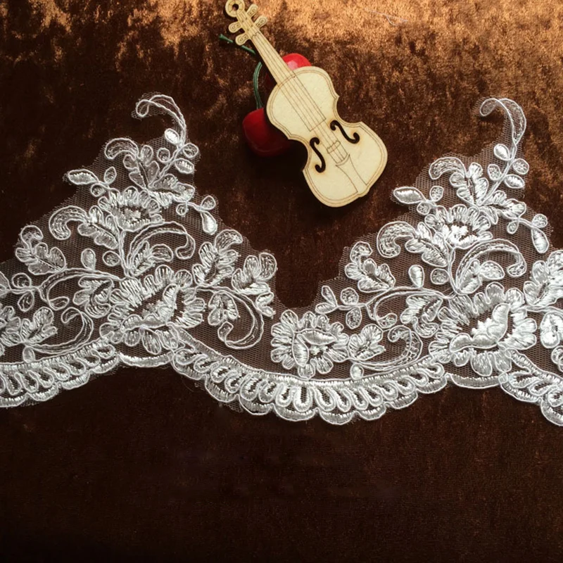 

15 ярдов кружевная аппликация ткань DIY Cording французская швейная одежда кружевная отделка для свадебного платья DIY кружевные аксессуары