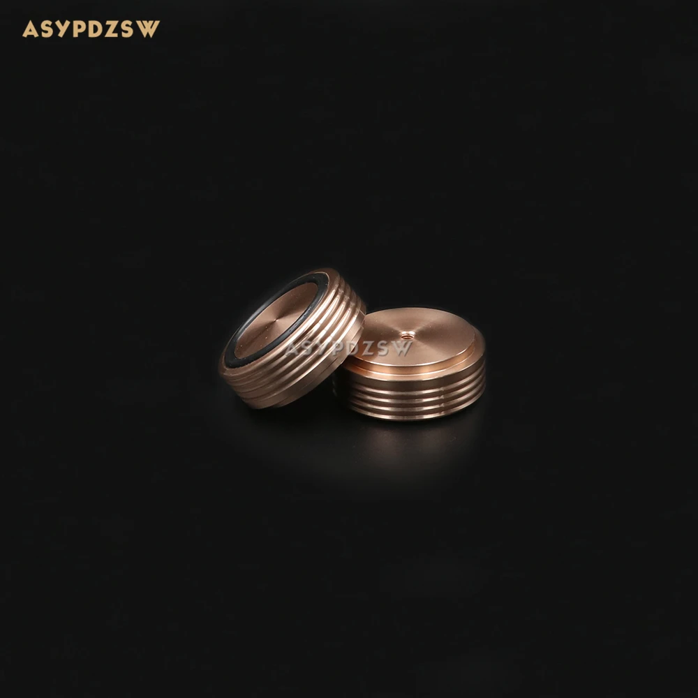 4 PCS Corrugated shape golden Aluminum 44*17mm preamp foot Power amplifier feet