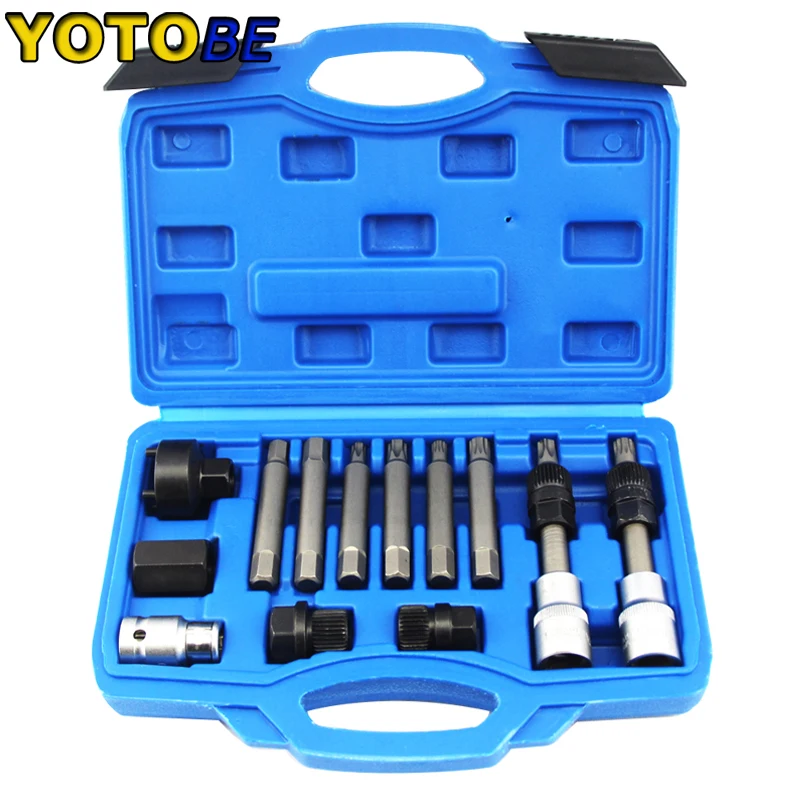 13pcs Alternator Freewheel Pulley Removal Engine Tool Set Professional Auto Tool Set