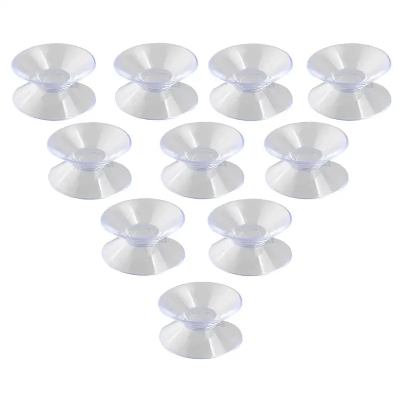 

NUOLUX 10pcs 30mm Double Sided Suction Cups Sucker Pads for Glass Plastic (Transparent)