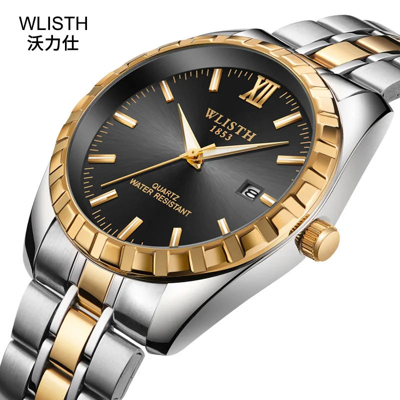 Fashion Wlisth Brand Waterproof Men Women Couples Quartz Luxury Style Watches Gold Clock Luxury Wristwatches Relogio Feminino