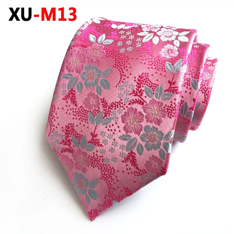 

Pink Ties Are Decorated with Small White and Gray Flowers A Versatile Pink Necktie The Best Tie for Your Date