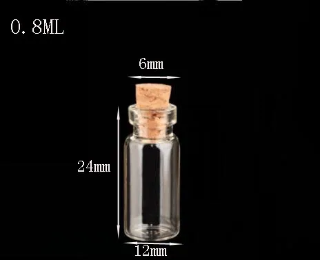 

300pcs 12*24mm High quality small Clear Cork Glass Bottle Vial jars container For Wedding Holiday Decoration Christmas diy Gifts