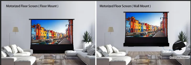 100 ~ 120 INCH 16:9, Tragbare Elektrische Motorisierte Boden-Rising Projektion Projektor Bildschirm, outdoor/indoor/business/Hometheater – Detail 12
