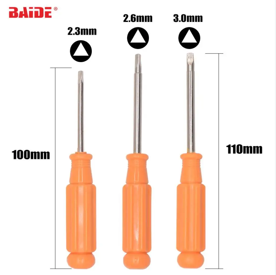 

2.3mm 2.6mm 3.0mm Orange Triangular Screwdriver External Triangle Special Screw Driver for Home Appliances 1000pcs/lot