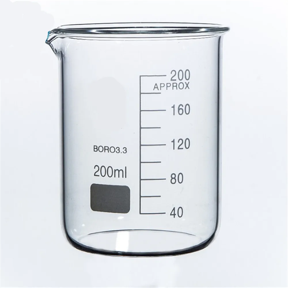 200mL Glass Beaker Low Form New Chemical Lab Glassware