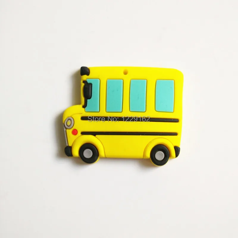 Hot sale!! Cartoon School Bus fridge magnets whiteboard sticker Vehicle Silicon Gel Refrigerator Magnets Educational Kids gift