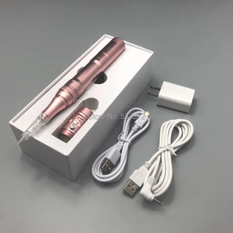 Rose Gold Wireless Permanent Makeup Pen Beauty Eyebrow Tattoo Machine