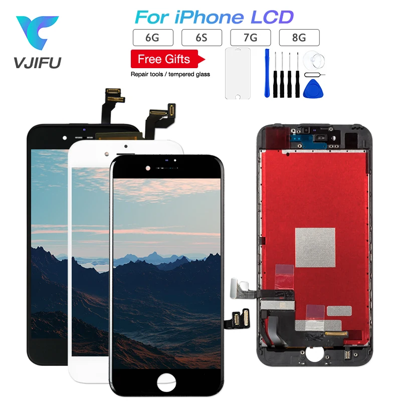 100PCS/Lot Black White High Quality LCD For iPhone 6 6S 7 8 Display Touch Screen Digitizer Assembly No Dead Pixel Free Shipping