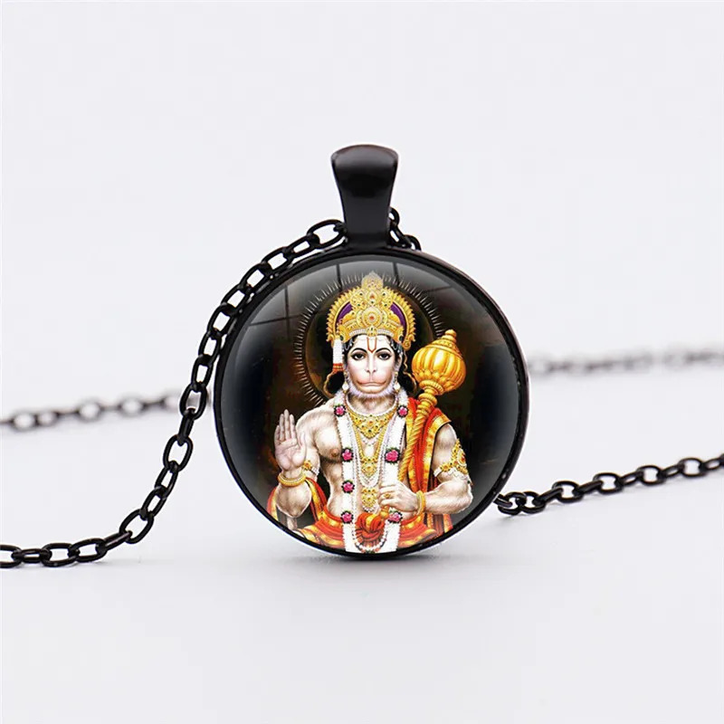 Hot Fashion Hindu Pendant Art Hanuman Indian Keychain Spiritual Pendant Silver Plated Cute Keychain Hinduism Necklace Jewelry