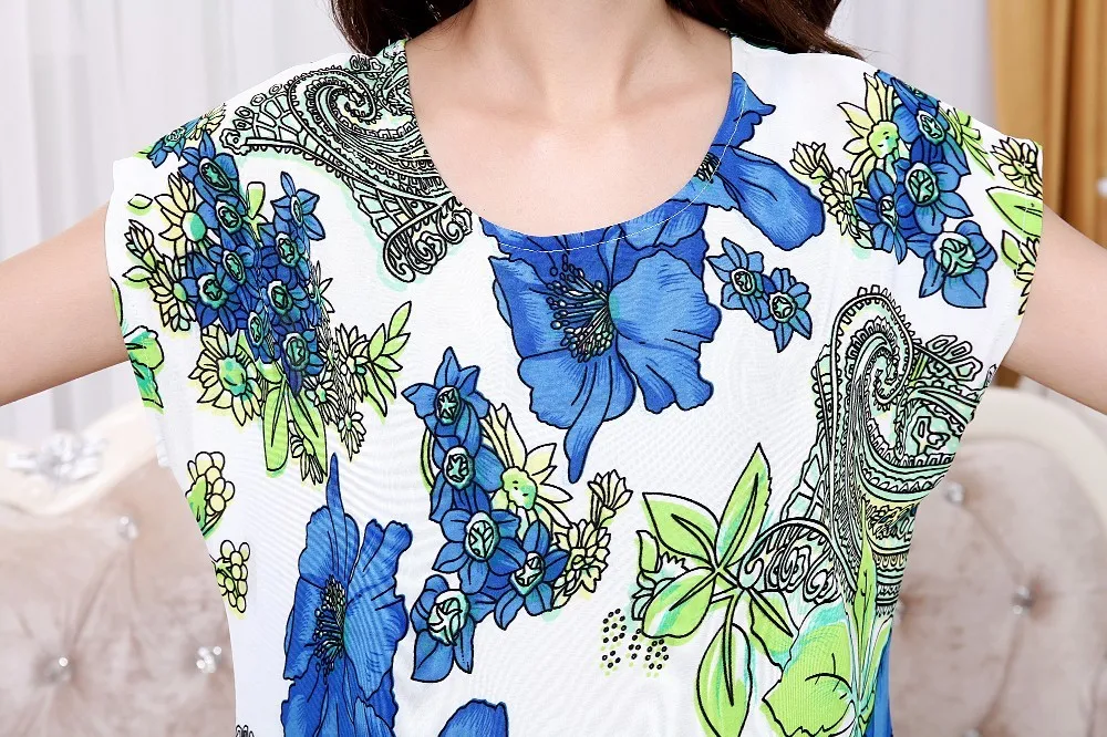 Blusa feminina estampa âncora de seda de manga curta, roupas femininas, tops plus size, camisas casuais, roupas femininas, 5XL