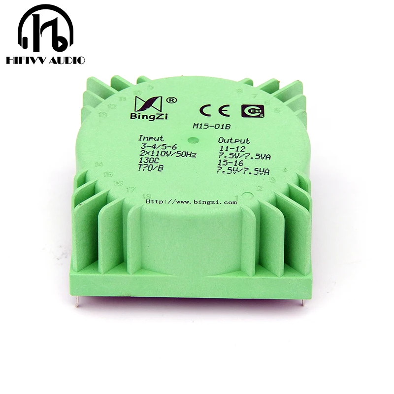 15W POWER transformer For amplifier DAC Bingzi Green sealed transformer Output voltage M15 7.5V 7.5V