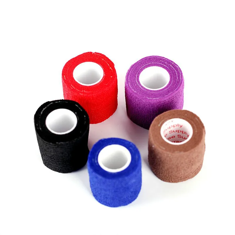 Disposable Self Adhesive Elastic Bandage For Handle With Tube Tightening Of Tattoo Accessories Random Color x1