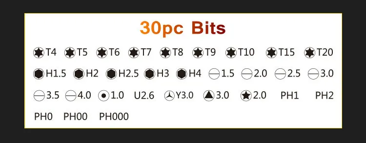 31 In 1 Precision Handle Screwdriver Set Magnetic Mobile Phone PC Repair Kit Tools Hex Torx Flexible Pocket Portable Manual