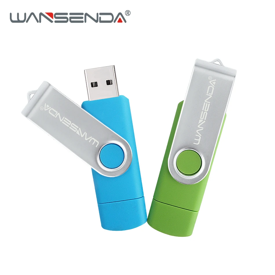 Wansenda ponsel pintar USB 2.0, Flash Drive Android OTG USB Flash Drive 8GB 16GB 32GB 64GB 128GB 256GB