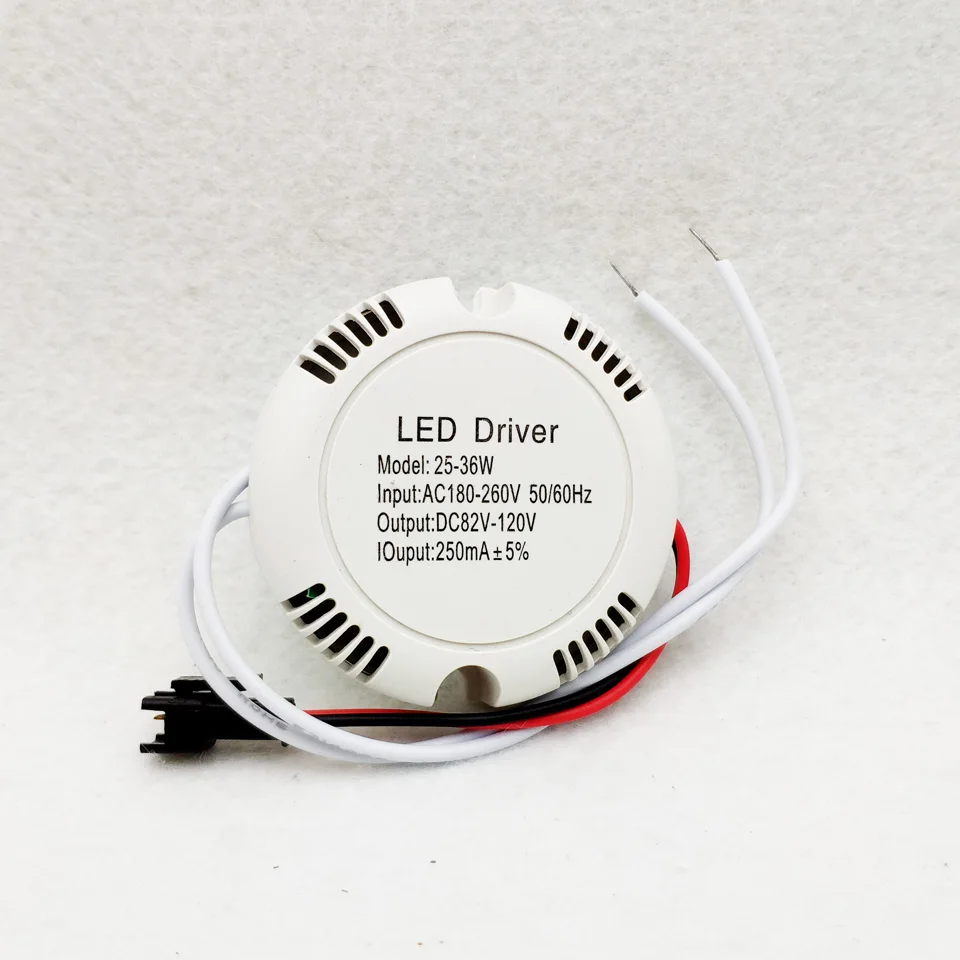 5pc LED driver lighting Transformer 8-25W/25-36W 250mA 2Pin JST Connector LED Ceiling Light External Driver For Ceiling Lamp DIY