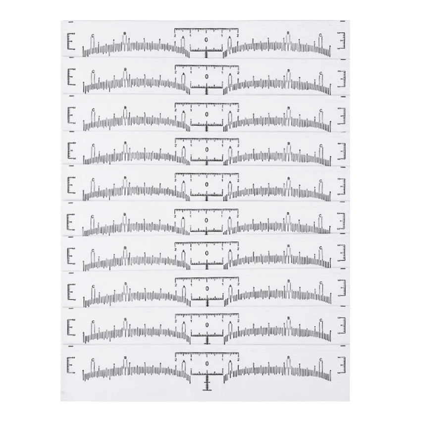 Szemöldök Mérővessző matrica számára microblading Rendelkezésre álló adhesiva Szemöldök mérési Stencil számára tattooing Szemöldök Összeállítás szerszámok
