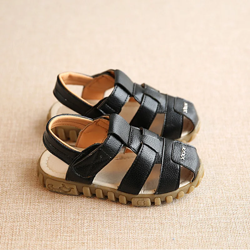 New Spring Summer Shoes Boys Soft Leather Sandals Baby Boys Summer Prewalker Soft Sole Genuine Leather Beach Sandals CSH130