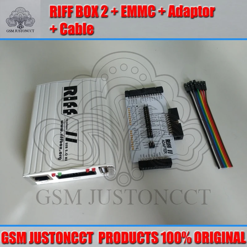 RIFF BOX v2 + EMMC Adaptor and Cable, 100% Original, Fit for HTC,SAMSUNG,Huawei, New