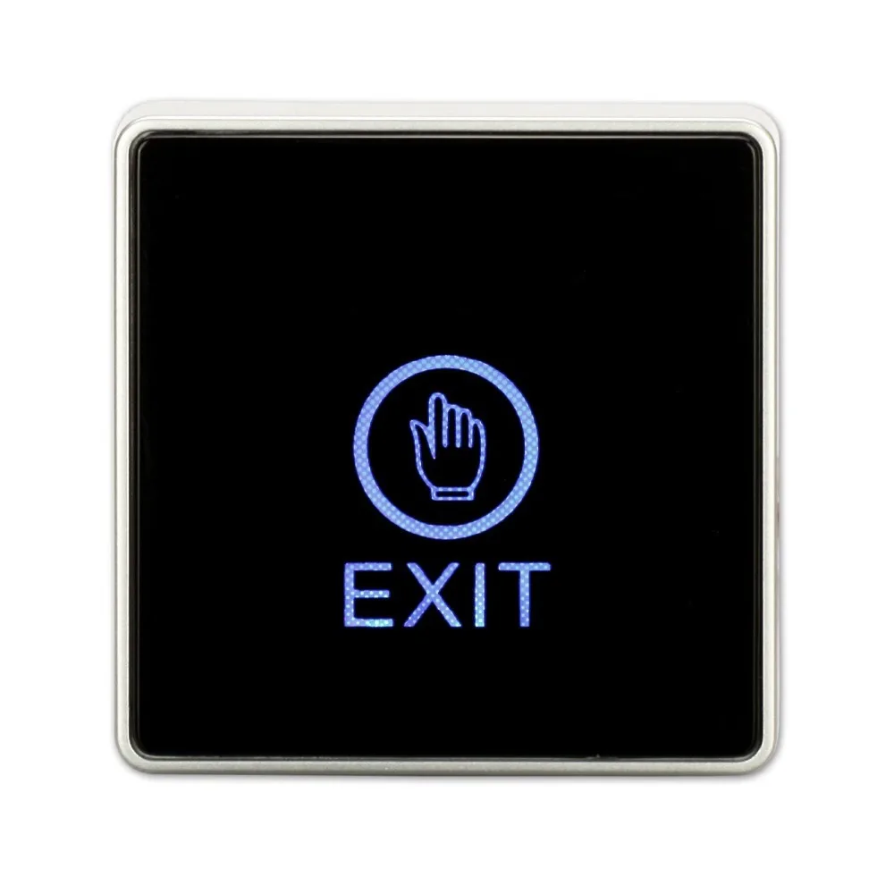 

Touch Type Access Control Switch, Open Release Button, Black Color, Door Exit Button, Blue Lighting