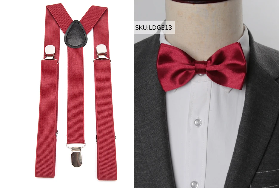 Hosenträger Fliege Set Männer Mode Suspensorio für Mann Junge Frauen Bowtie Hosenträger Hosen Tirantes Hochzeit Freizeit Hemd Bleibt – Detail 12