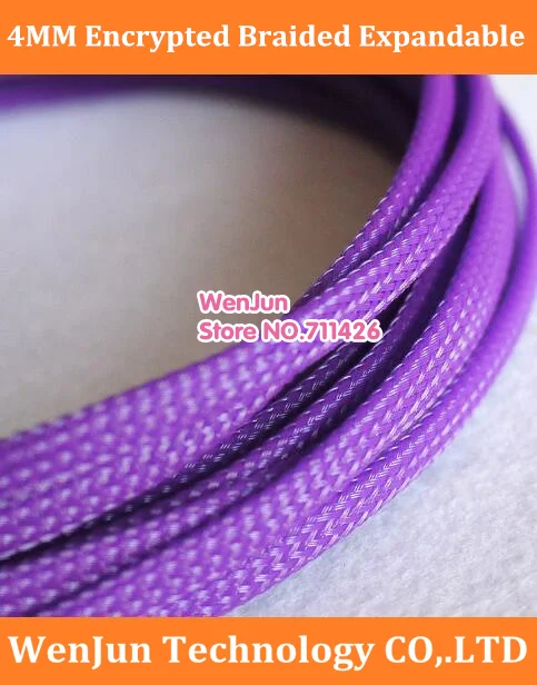 DIY Purple PET 4MM Encrypted Braided Expandable Sleeving 4 MM Snake Skin Network Weave network Shockproof network